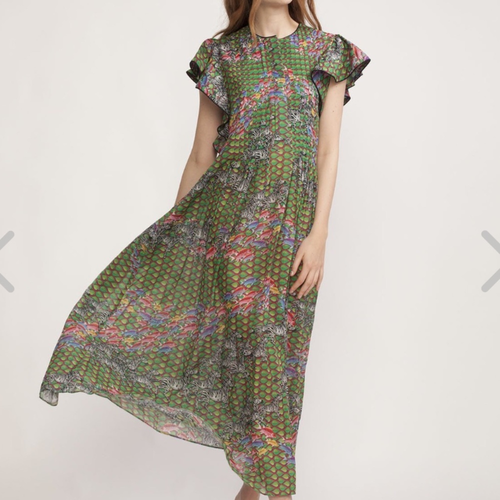 Cynthia Rowley Flutter Sleeve Kaftan Dress